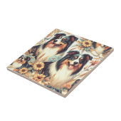 Schattigee Australische herder  schilderij Tegeltje (Zijkant)