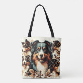 Schattigee Australische herder schilderij Tote Bag (Achterkant)