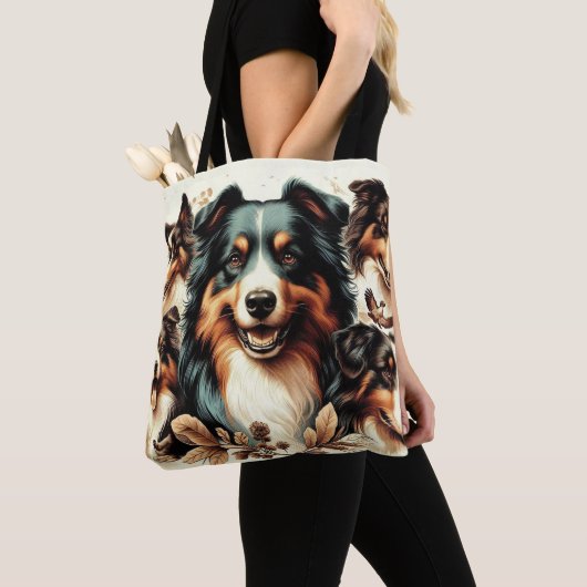 Schattigee Australische herder schilderij Tote Bag (Dichtbij)