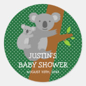 Schattigee Australische koala beer baby shower sti Ronde Sticker (Voorkant)