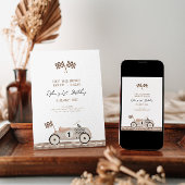 Schattigee auto 1e verjaardagsuitnodiging kaart