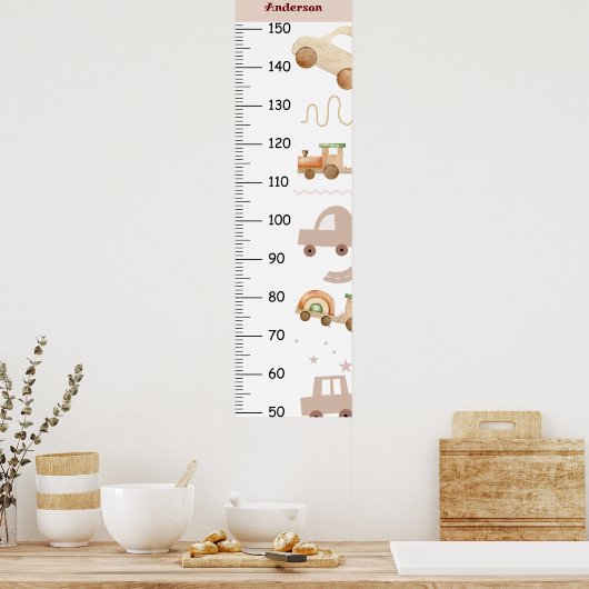 Schattigee Auto Boho Groeikaart Centimeter Poster (Keuken)