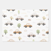 Schattigee auto patroon jongens inpakpapier vel (Voorkant 2)