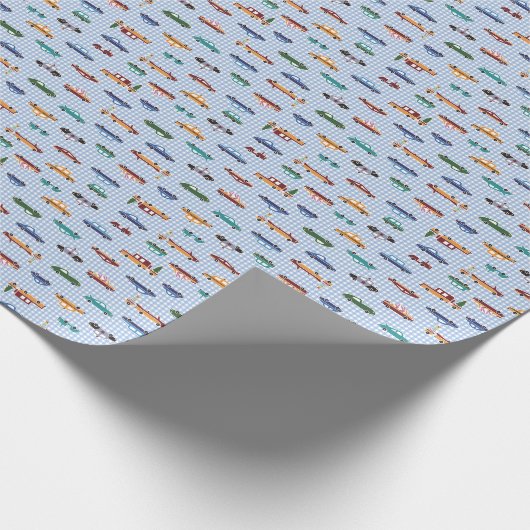 Schattigee auto schets: eenvoudig naadloos cadeaupapier (Hoek)