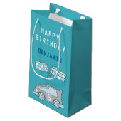 Schattigee auto vlag Happy Birthday Kind ‘ s naam Klein Cadeauzakje (Achterkant Gekanteld)