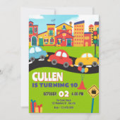 Schattigee auto's jarig kaart (Voorkant)