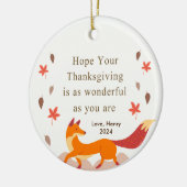 Schattigee Autumn Fox Thanksgiving Keramisch Ornament (Links)