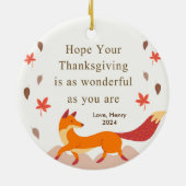 Schattigee Autumn Fox Thanksgiving Keramisch Ornament (Achterkant)