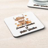 Schattigee Autumn Highland Koe Bier Onderzetter (Linkerzijde)