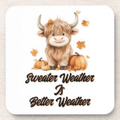Schattigee Autumn Highland Koe Bier Onderzetter (Voorkant)