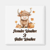 Schattigee Autumn Highland Koe Magneet (Voorkant)