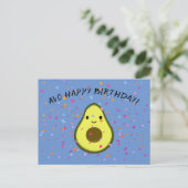 Schattigee Avo Happy Birthday Avocado Pun Briefkaa Feestdagenkaart (Staand voorkant)