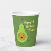 Schattigee avocado 1e verjaardag Kinder Papieren Bekers (Achterkant)