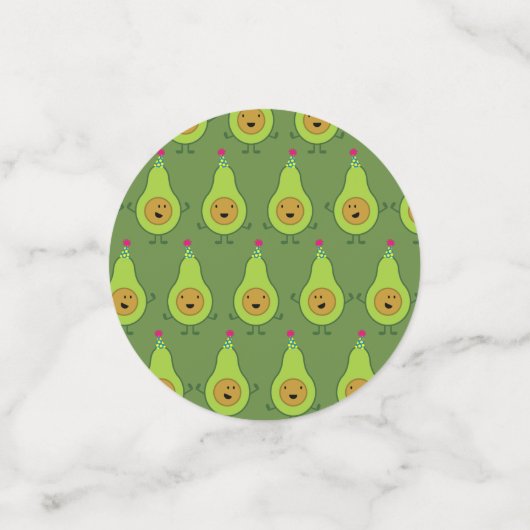Schattigee avocado 1e verjaardagsfeesttafel decor confetti (Kleine voorkant)