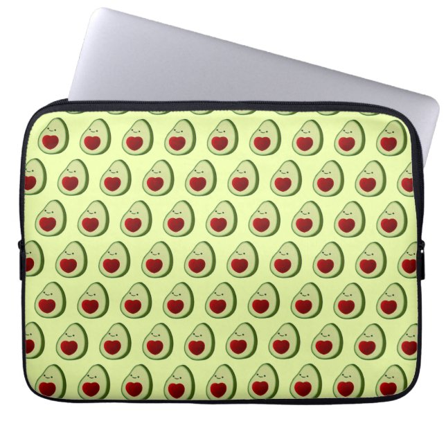 Schattigee avocado achtergrond laptop sleeve (Voorkant)
