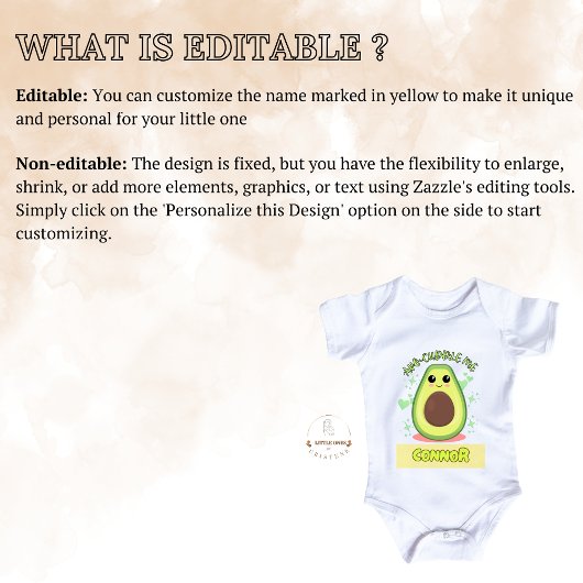 Schattigee Avocado Baby Bodysuit en Shirt voor kin