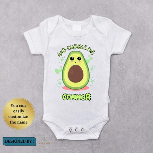 Schattigee Avocado Baby Bodysuit en Shirt voor kin