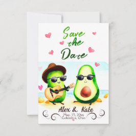 Schattigee avocado bruiloft Save the Date Aankondi