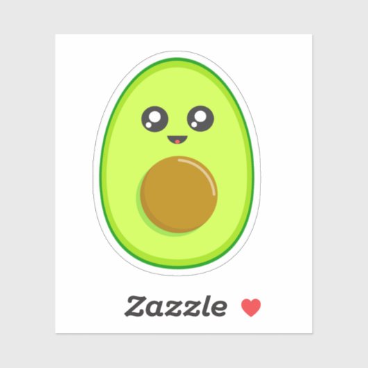 Schattigee avocado Cartoon – Kawaii Sticker (Vel)