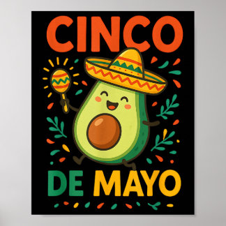 Schattigee Avocado Cinco de Mayo Fiesta Party Cele Poster