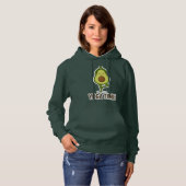 Schattigee Avocado Doen Yoga Sticker Hoodie (Voorkant volledig)