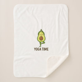 Schattigee Avocado Doen Yoga Sticker Sherpa Deken