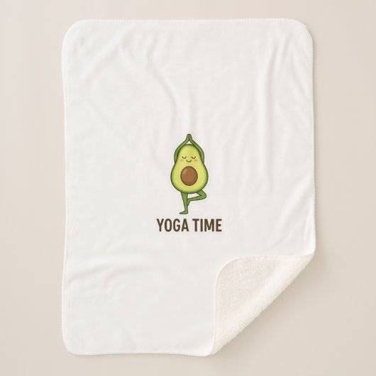 Schattigee Avocado Doen Yoga Sticker Sherpa Deken (Voorkant)