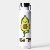 Schattigee Avocado Doen Yoga Sticker Waterfles (Voorkant)