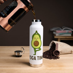 Schattigee Avocado Doen Yoga Sticker Waterfles