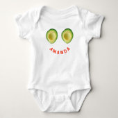 Schattigee avocado Fave 4Amanda (naam) Romper (Voorkant)