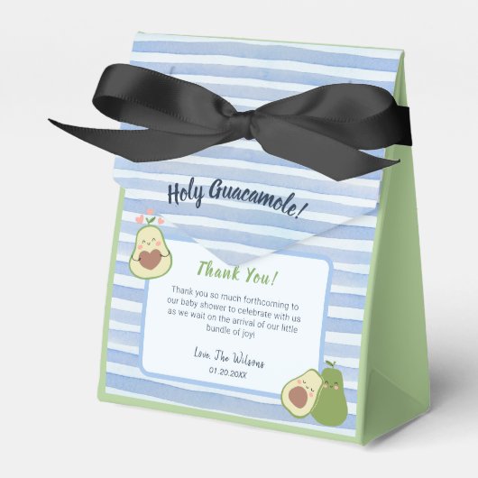 Schattigee avocado genderneutrale tweeling Baby sh Bedankdoosjes (Voorkant Zijde)