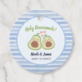 Schattigee avocado genderneutrale tweeling Baby sh Bedankjes Labels (Voorkant)