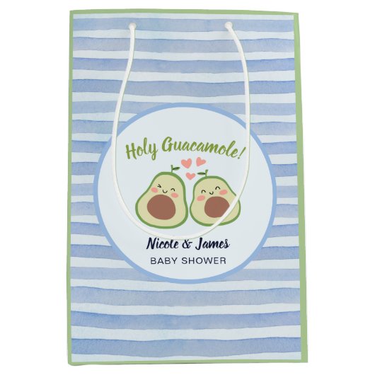 Schattigee avocado genderneutrale tweeling Baby sh Medium Cadeauzakje (Voorkant)