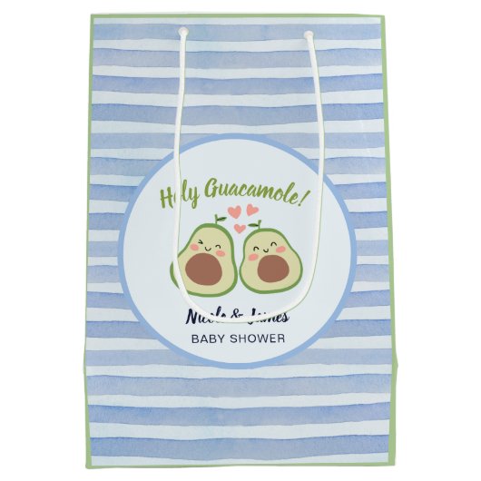 Schattigee avocado genderneutrale tweeling Baby sh Medium Cadeauzakje (Achterkant)