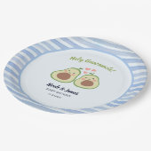Schattigee avocado genderneutrale tweeling Baby sh Papieren Bordje (Gekanteld)
