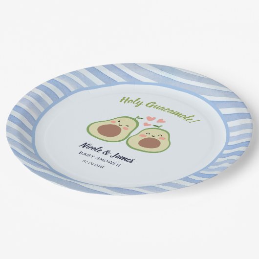Schattigee avocado genderneutrale tweeling Baby sh Papieren Bordje (Gekanteld)