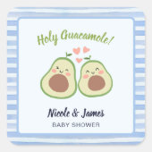 Schattigee avocado genderneutrale tweeling Baby sh Vierkante Sticker (Voorkant)