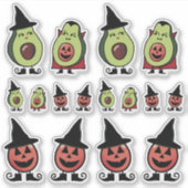 Schattigee avocado Halloween kostuum stickers (Voorkant)