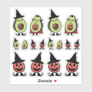 Schattigee avocado Halloween kostuum stickers