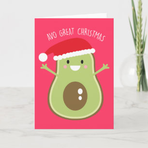 Schattigee Avocado Kerstmisgroeten Kaart