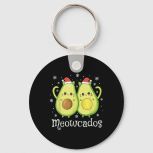 Schattigee Avocado Kitten Pun Funny Xmas Food Anim Sleutelhanger