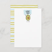 Schattigee Avocado met teken dank u RSVP Kaartje (Voorkant / Achterkant)