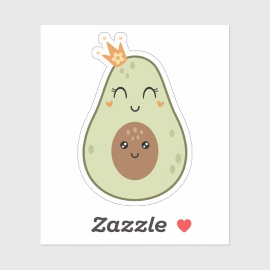 Schattigee avocado op maat gesneden vinyl Stickers (Vel)