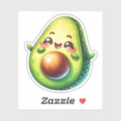 Schattigee avocado op maat gesneden vinyl Stickers (Vel)