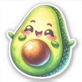 Schattigee avocado op maat gesneden vinyl Stickers (Voorkant)