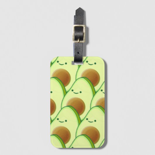 Schattigee avocado over tekening bagagelabel (Voorkant (verticaal))