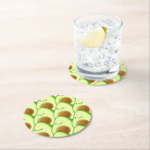 Schattigee avocado over tekening ronde kartonnen onderzetter (Insitu)