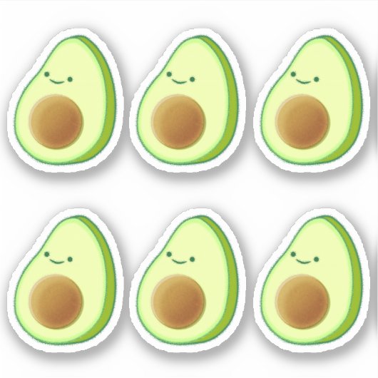 Schattigee avocado Prints Sticker (Voorkant)