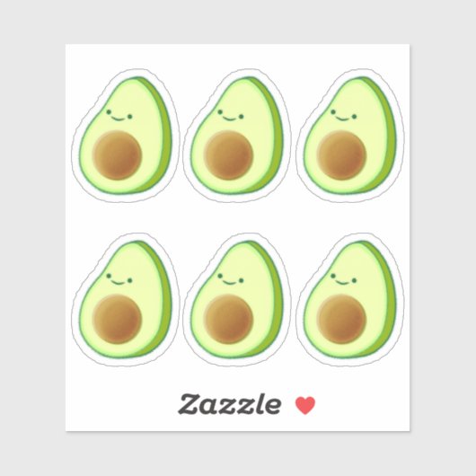 Schattigee avocado Prints Sticker (Vel)