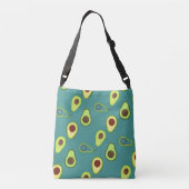 Schattigee Avocado slice zomer Groene gradiënt Pat Crossbody Tas (Achterkant)